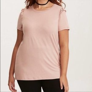 Torrid Dusty Pink Ruffle Top